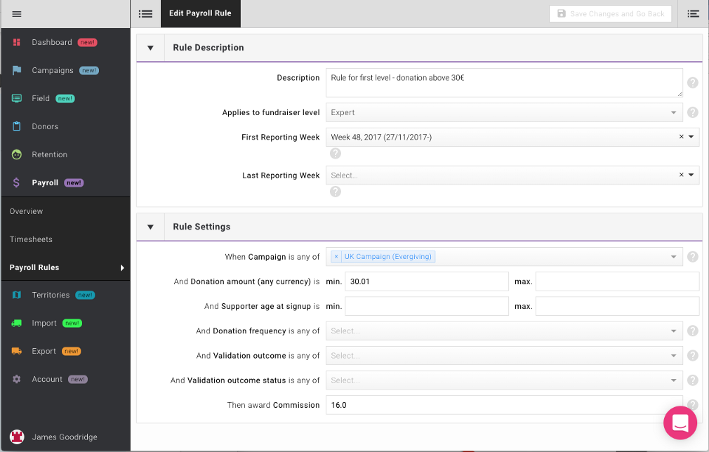 Create Payroll Rules