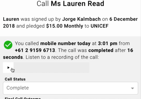 Listen to recordings