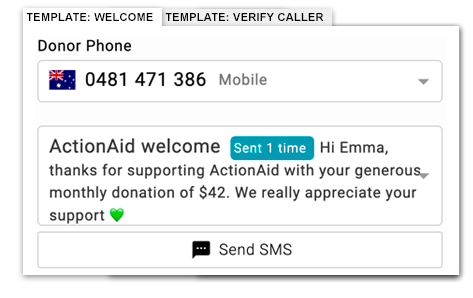 Begin the donor journey right away with a welcome SMS